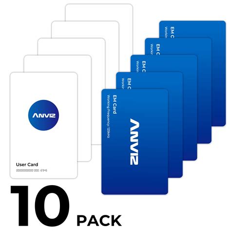 10 Pack ANVIZ Proximity RFID Card, 125kHz EM Card, Time 